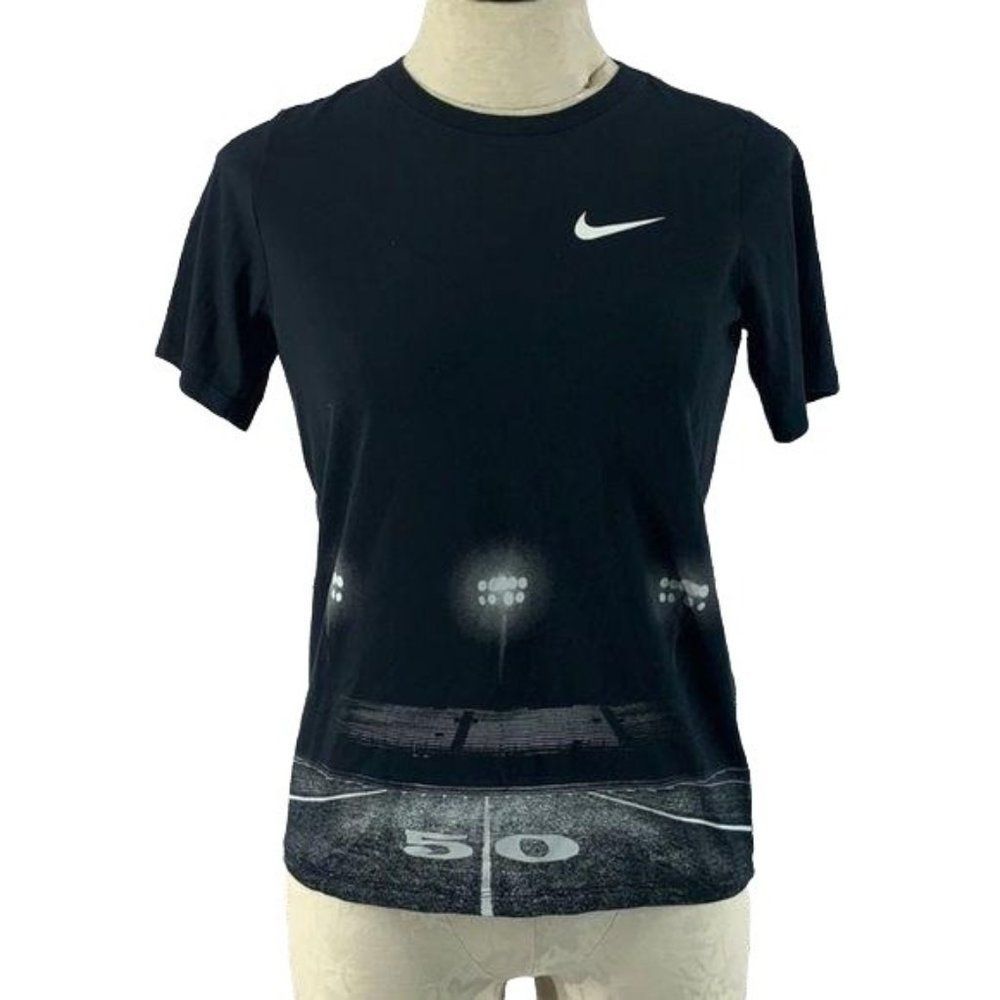 Nike Boys Black Football Size Large Dri Fit Tee Shirt‎